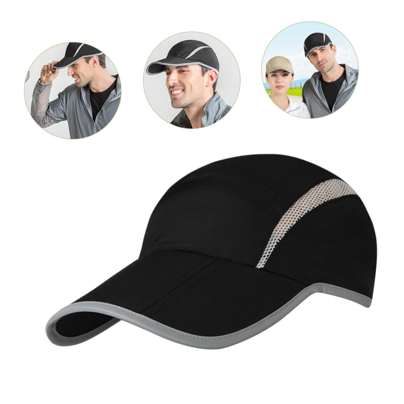 Veemoon Deportiva Unisex Ajustable y Transpirable con Protección Solar Sombrero de Running para Hombres y Mujeres para Actividades Aire