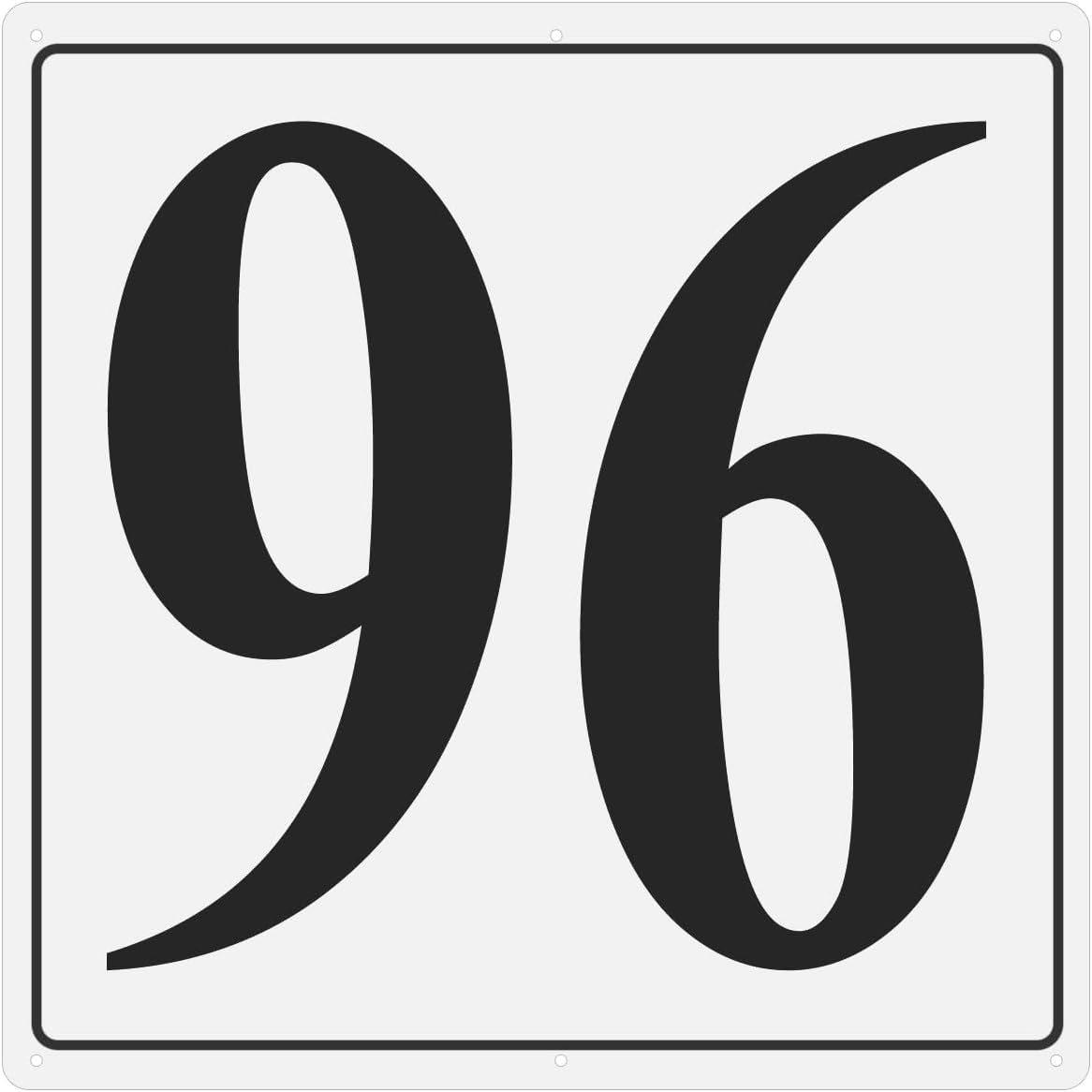 PATIKIL Large Metal Number Sign, 12"x12" Aluminum Number 96 Sign Plate Area Marker Parking Weather-Resistant Signs for Indoor Outdoor Use