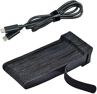 Adjustable Cable Ties Straps, Reusable Multi-Purpose Wrap Hook and Loop Long Large for PC Computer Phones Electronics Cable Tidy, Black, 30Pcs