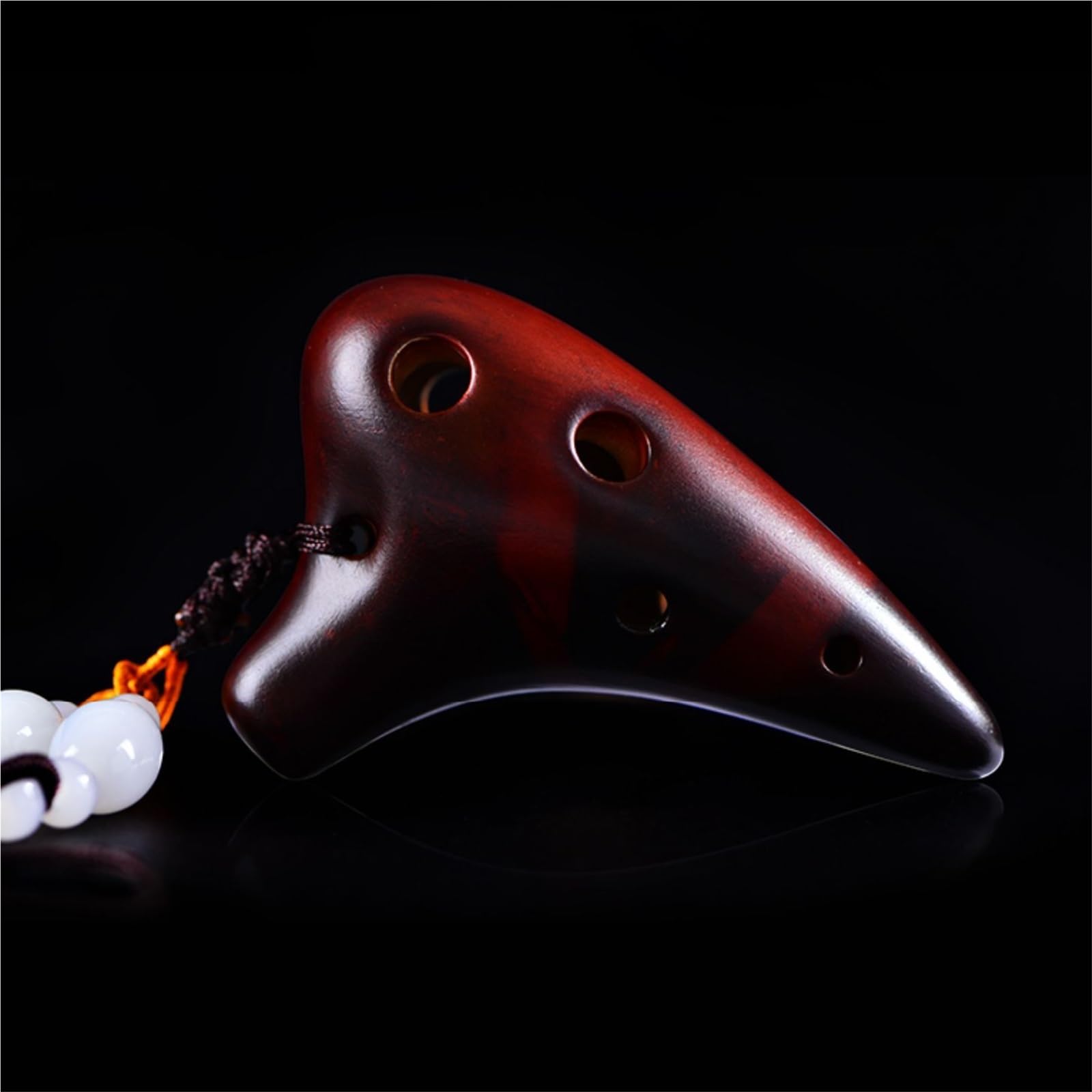 Ocarina Mini Ocarina Super Treble F Tune SSF Collana 6 Fori Affumicato Crack Semplice Strumento Musicale(Brown)