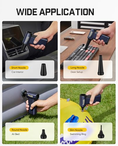 Image of Fanttik B10 Pro Max Electric Air Duster, 130000RPM Brushless Motor, Compressed Air Duster, 6 Gears Adjustable, One-tap Booster, 28.8Wh Rechargeable Battery, Electric Duster for PC, Car (Navy Blue)