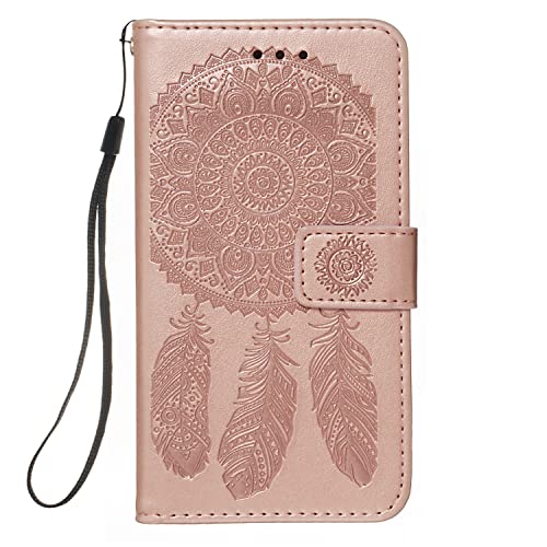 Étui iPhone XR portefeuille fleur 3D avec porte-carte et dragonne Pembe