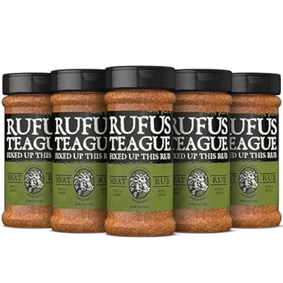 Rufus Teague Meat Rub, 6 Pack, Premium Barbecue Seasoning & Dry Rub for Smoking and Grilling, Award-Winning Flavor for Beef, Pork & Chicken, Gluten-Free, 6.5 oz