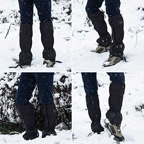 IDAND Leg Gaiters, Waterproof Snow Boot Gaiters Abrasion Resistance for Outdoor Snowshoeing, Hiking, Hunting, Ice Climbing, Skiing