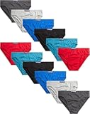 Mens Bikini Underwear - 12 Pack String & Classic Cut Mens Briefs &lpar;Sizes S-3XL&rpar;