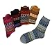 Color City Womens 5 Pairs Colorful Thick Knitting Cotton Crew Socks - Warm Wool Winter Socks,Free Size,Style B