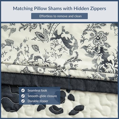 Image of Indigo Hill by HiEnd Accents Clara 2 Piece Twin Black Cow Print Quilt Set