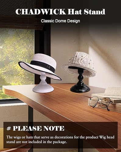 Support de chapeau autoportant CHADWICK porte-perruques dôme blanc