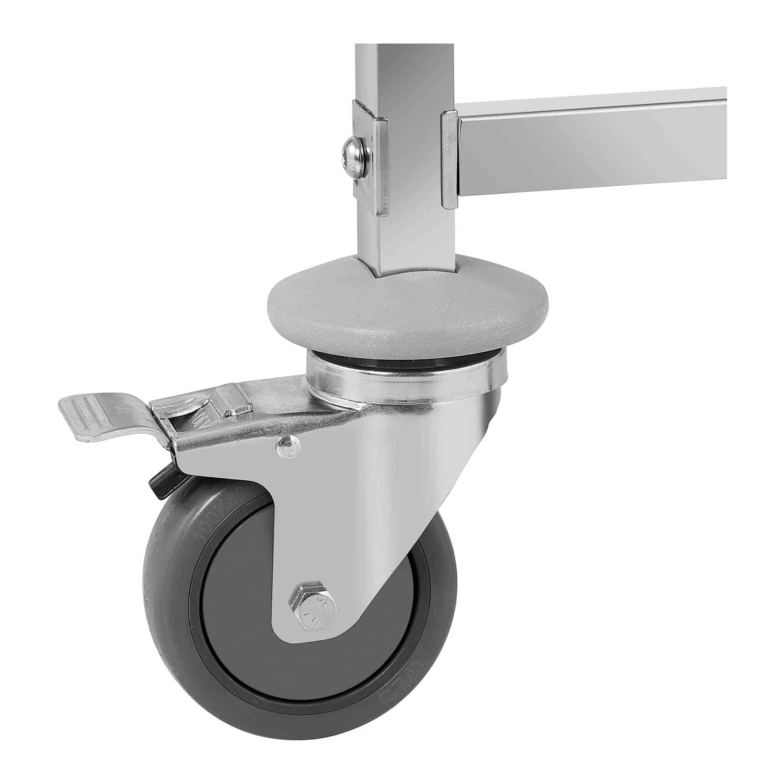 Royal Catering - Carrello per vassoi (16 attacchi GN, distanza di 80 mm, GN 1/1, 1/2, freno di stazionamento, acciaio inox) argento