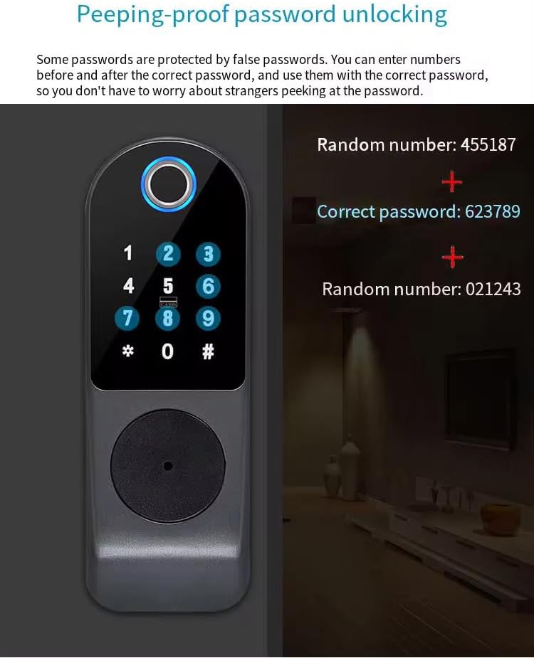 Miniatura 3 de Generic Cerradura de puerta de hierro Courtyard electrónica doméstica cerradura de puerta de huella digital cerradura de borde de puerta