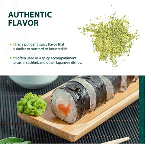 Image of Soeos Wasabi Powder 1.25 oz (35g), Gluten Free, Vegan, Premium Wasabi Powder for Sushi and Sashimi