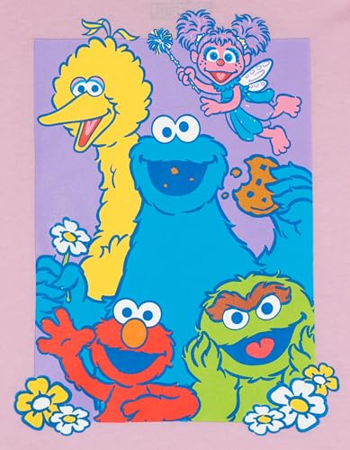 Image of Sesame Street Ruffled T-Shirt and French Terry Shorts Outfit Set Infant to Little Kid Sizes (12 Months - 7-8)