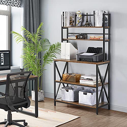Topeakmart TP-00105351 5-Tire Baker'S Rack For Kitchen With Storage, Kitchen Rack With Hutch Microwave Oven Stand, Free Standing Kitchen Utility Cart Storage Shelf Organizer thumb #1