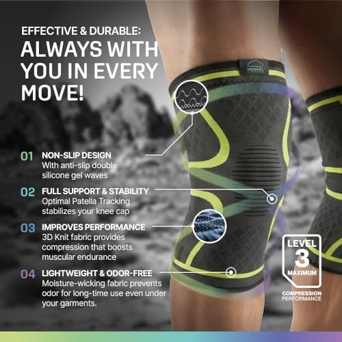 Image of Modvel 2 Pack Knee Brace for Women - Knee Support for Walking, Knee Compression Sleeves for Pain Relief, Knee Sleeves for Women, Knee Brace for Sports, Workouts & Arthritis