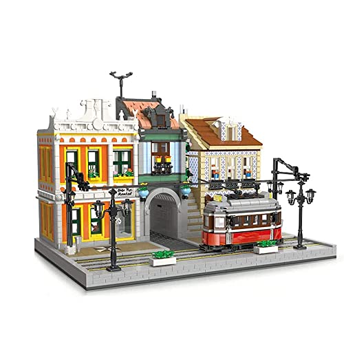 Misini 89132 Lisbon Tram Architecture Building Kit, Modular Buildings Street View Building Blocks Set, European Famous Railway Station Model, Bricks House Building Toys For Adults - 3080 Pieces #TOP6
