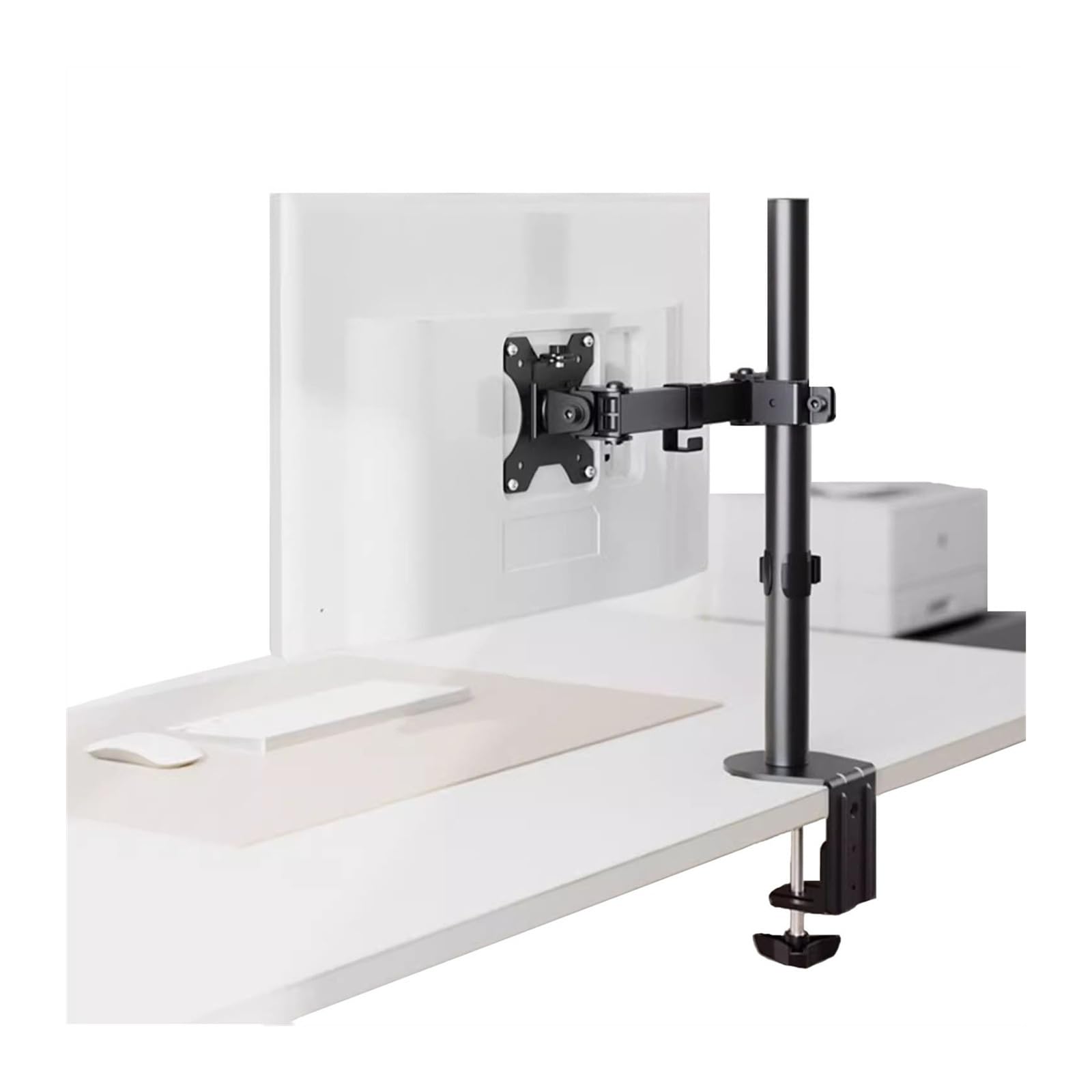 Aioneer Monitor Arm Single Monitor Mount For 13–32" Screens Up To 17.6 Lbs, Adjustable Monitor Mount Arm Full Motion With C-Clamp & Grommet Base, Max 100X100Mm Monitor Mount Arm