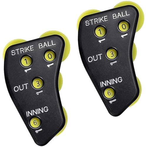 Watayo 2 Pcs 4 Wheel Baseball Umpire Clicker Green Umpire Indicator Umpire Gear Practical Baseball Pitch Counter Clicker for Scorekeeper Recording Outs & Innings Balls