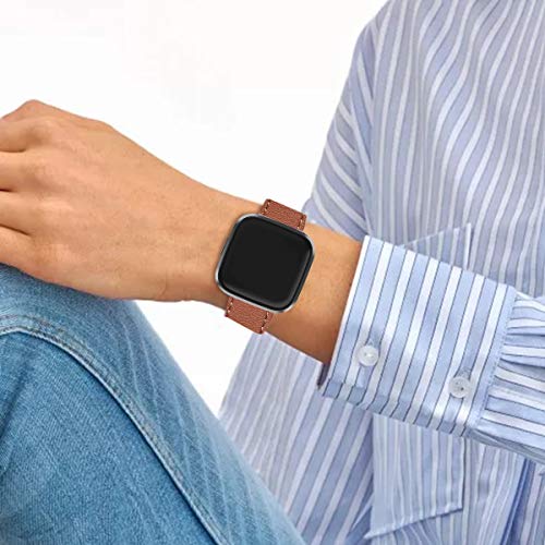 Bracelet Versa montre connectée cuir marron pour remplacer silicone usé