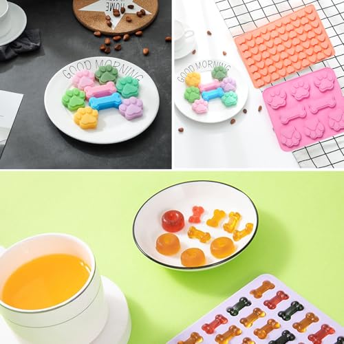 Luxoraiova Backmatte Hundekekse, 6 Stück Backmatten für Hundeleckerlies Set, Silikon Backform Hundekekse für DIY Hundekekse, Schokolade, Süßigkeiten, Kekse, BPA-frei