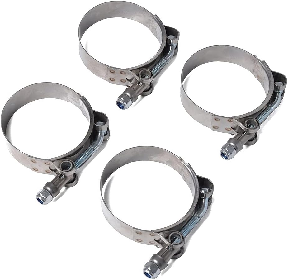 4PCS Set 57-116mm T Type Strong Hose Clamp Stainless Steel Pipe Round Clamp Ship Car Tractor Pipe Clip(Silver79 87MM)