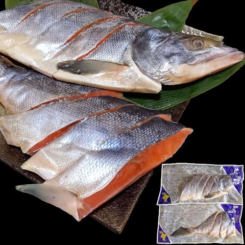 ichigo-ichigo 北海道 知床産 新巻鮭 めじか 鮭 切り身 冷凍 まるごと 半身姿切身 950g(475g×2パック) 姿切身 鮭 母の日ギフト 父の日プレゼントのサムネイル