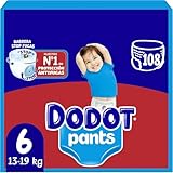Dodot Pants Pañal-Braguita Talla 6, 108 Pañales, 13kg-19kg