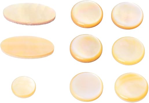 Set of 9pcs Saxophone Key Buttons Inlays Keys Yellow Butterfly Shell