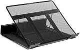 DESIGNA Metal Mesh Ventilated Adjustable Laptop Stands Computer Notebook Holder Stand Riser Compatible with Apple MacBook Air Pro Dell XPS HP Samsung Lenovo More Laptops up to 19'- Black