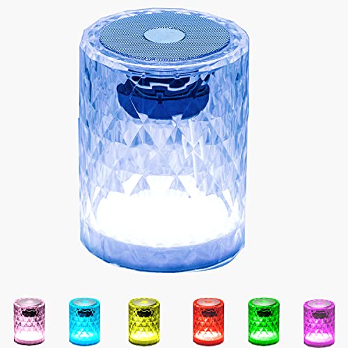 ANGIKKO Bluetooth Speakers with Night Light,TWS Wireless Computer Speakers for Teen Girl Gifts,7 Color Crystal Light Wireless Portable Speakers for Decor Living Room Bedroom Romantic Party Dinner