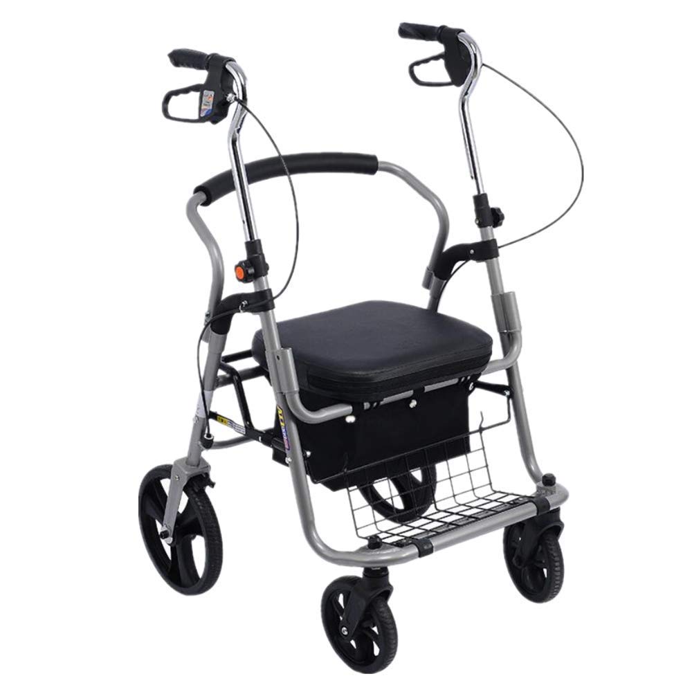 Rollator s Lightweight Folding Four Wheel Rollator with Padded Seat for Seniors Foldable with Locking Brakes