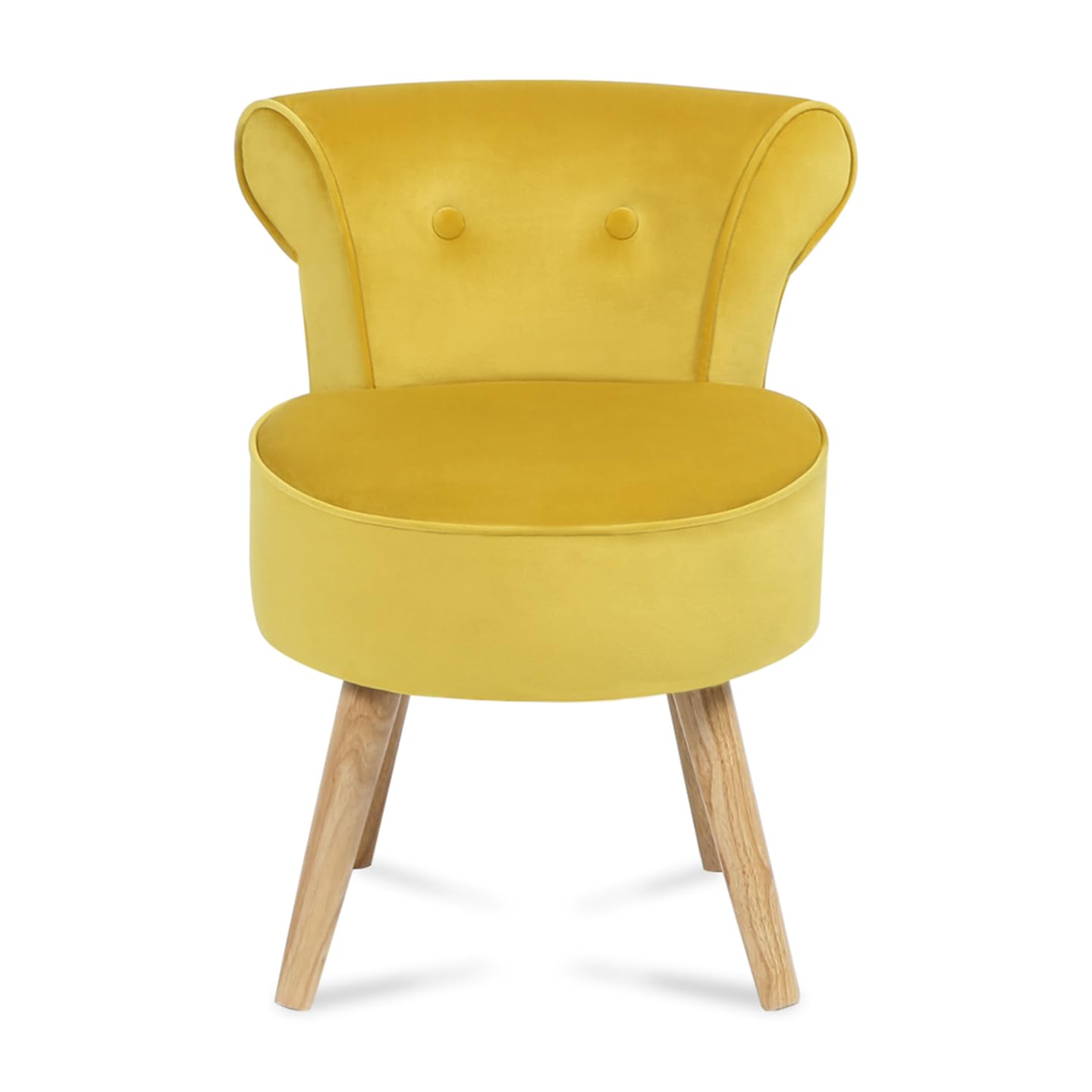 IDMarket - Fauteuil Crapaud en Velours Jaune
