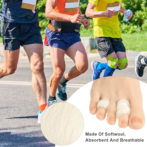 Image of Qianyu 4 Pcs Lambs Wool Padding for Toes Feet Soft Feet Cushion Toe Separator Lambs Wool Corn Cushion Pads Blister Prevention Bunions Callus Remover Cushions Hammer Blister Prevention Bunions
