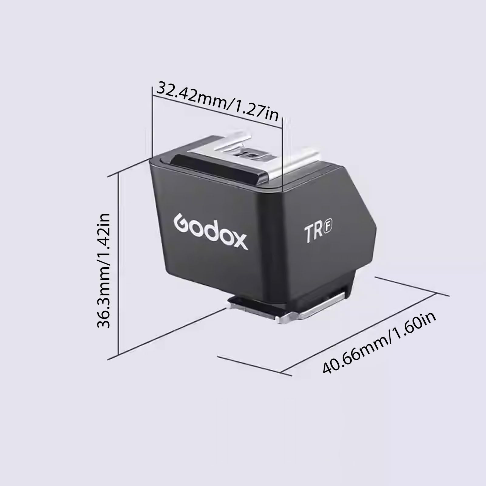Godox TR-F TTL podwyższenie stopki błyskowej 0-90°, regulacja kąta, wysokość 30 mm, adapter do stopki błyskowej z podwyższeniem, kompatybilny z lampą błyskową Fuji iT20F, iT22F, iT30proF