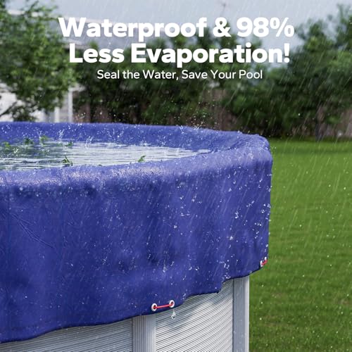 Image of 21 FT Round Winter Pool Cover for Above Ground Pools, Cable and Pulley