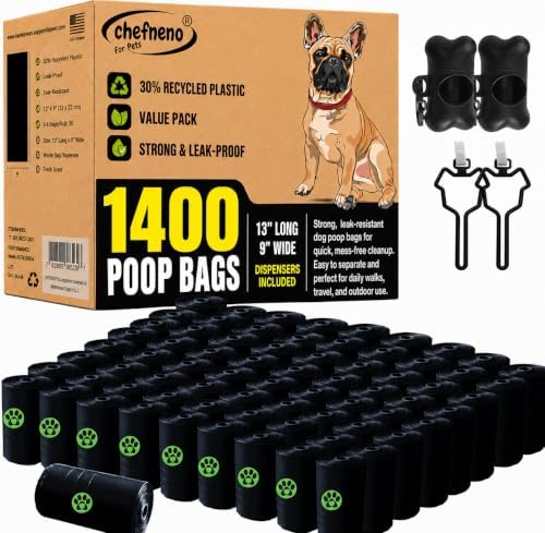 Dog Poop Bags Value Pack (1400 ct.) Extra Thick Strong Doggie Poo...