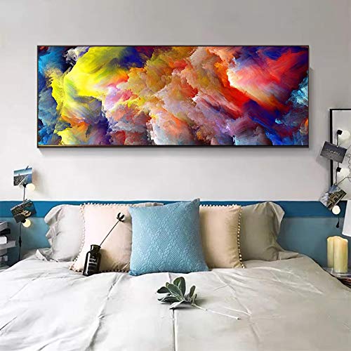 Art abstrait peinture nuages colorés pour réveiller un mur blanc vide sans effort