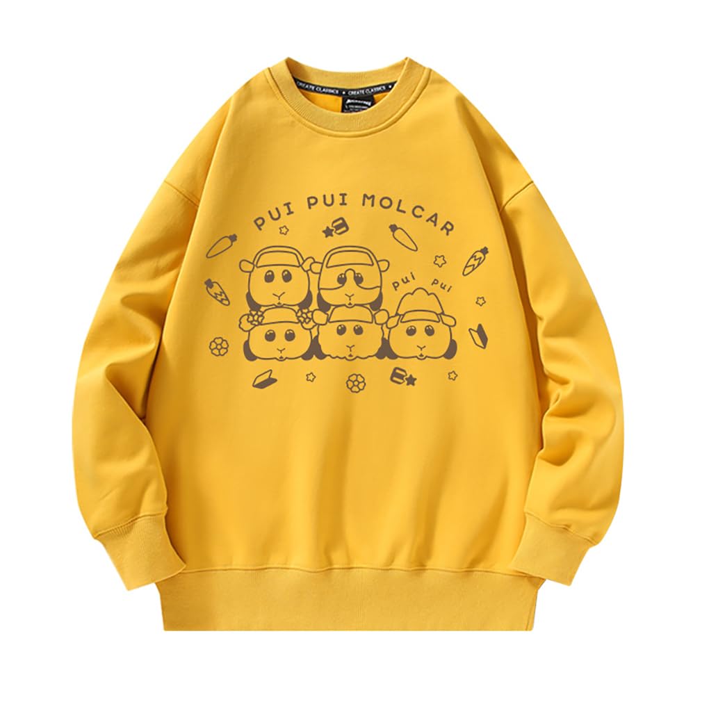 [アマゾンらく店] トレーナー モルカー 可愛い 長袖コットンTシャツ 男女兼用 オーバーサイズ ゆるかわ インス風 ファッション
