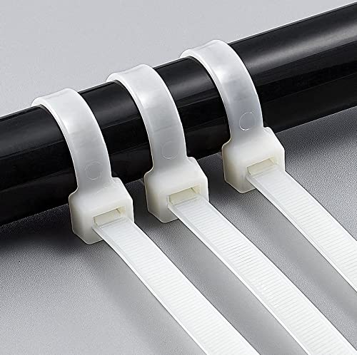 White Zip Ties 18 Inch Heavy Duty Cable Ties Wraps 50 Pcs/Pack Outdoor Use Large Plastic Ties With 250 Pounds Tensile #TOP5
