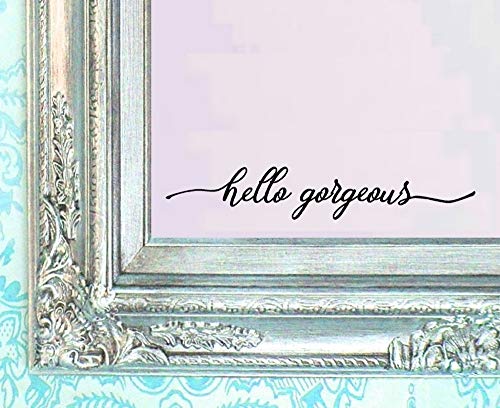 BERRYZILLA v3 Hello Gorgeous Decal Mirror Make Up Women Fashion Beauty Confidence Decor Art Wall for Salon Bathroom Decoration Sticker