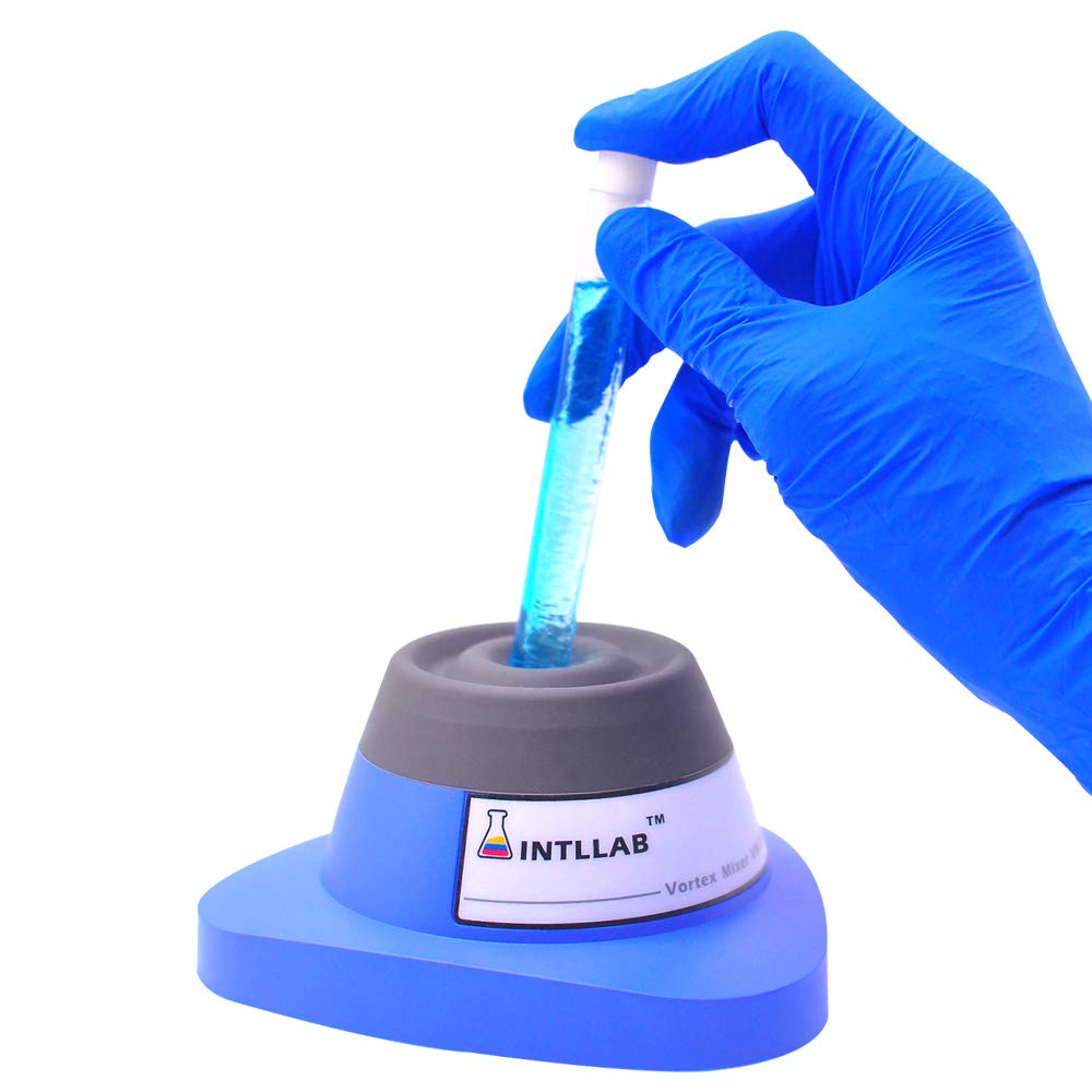 INTLLAB Mini mezclador de vórtice con función táctil, mezcla de laboratorio, esmalte de uñas, adhesivos de pestañas y pinturas acrílicas, mezcla de vórtice de laboratorio para tubos, incluye 120 bolas