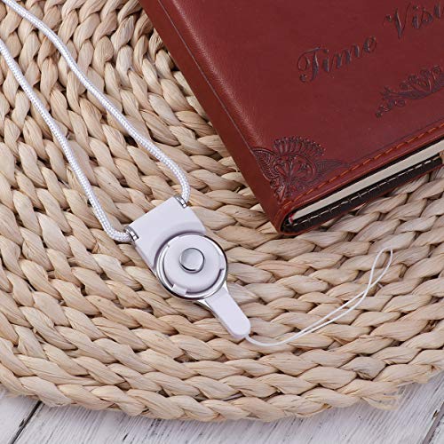 Cordão longo destacável com fivela rotativa de uso duplo (branco)