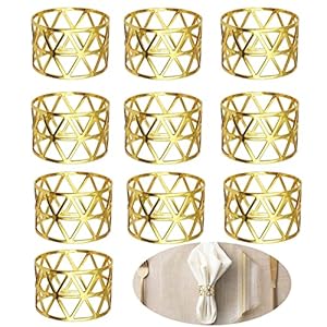 10 Stuks Metalen Servethouder Gespen Goud, Serviette Ringen voor Bruiloft, Servetringen Goud Metalen, Metalen Servetring Goud, voor Bruiloft, Banket, Jubileum, Feest, Verjaardag, Festival (Goud)