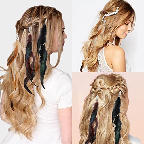 Aosome Handmade Feather Hair Clips - Tribal Braided Beads Headdress thumb #6