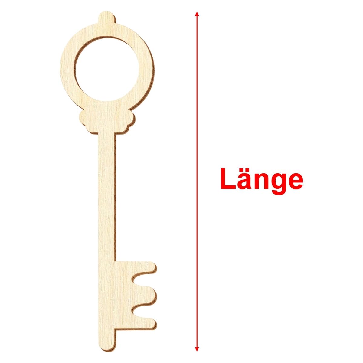 Chiave in legno V2 – Decorazione fai da te 5 – 50 cm, dimensioni: 36 cm, confezione da 10 pezzi