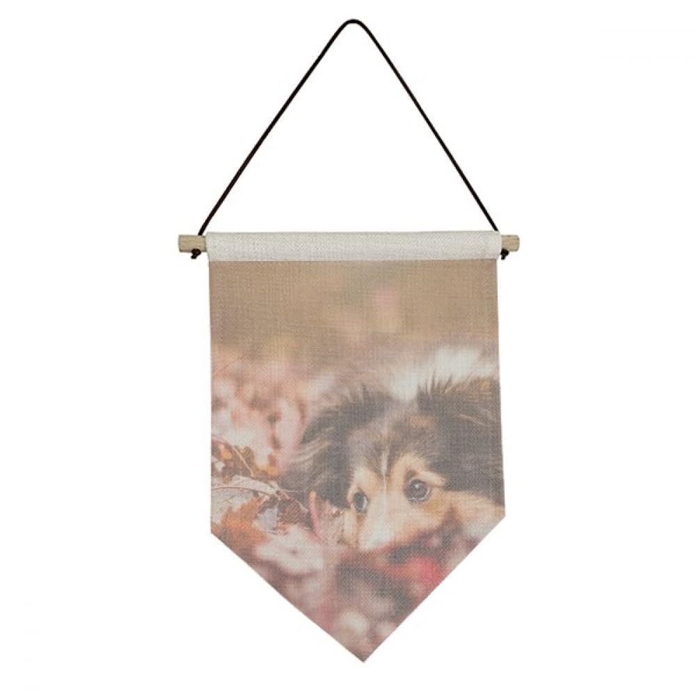 Drapeau en toile pour chien suspendu de 40x60 cm en coton naturel beige décoratif