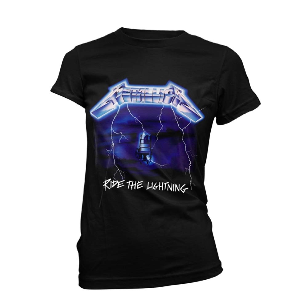 Rock Off Officially Licensed Products Men's Black Ladies Metallica Ride The Lightning Official Tee T-Shirt Wo Girls (Xx-Large)