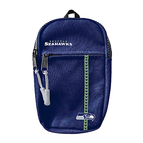 SOAR Crossbody Tech Adjustable Strap Travel Backpack Officially Licensed NFL, Mini Sling Bag, Seattle Seahawks, 7.3