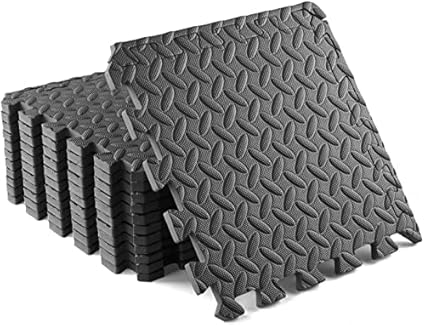 JULEX 8 PCS Exercise Mat Interlocking Tiles Protective Flooring for Gym Equipment and Cushion for Workouts Interlocking Exercise Foam Mats with Border  Interlocking Floor Mats for Gym Equipment