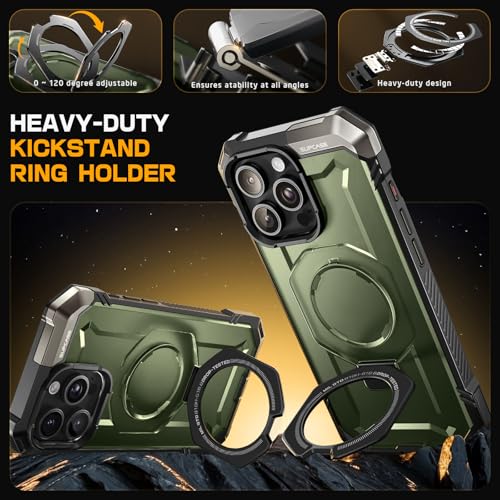 Coque iPhone 16 Pro Max antichoc MagSafe verte rigide avec béquille - 5