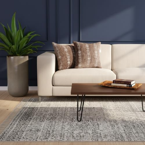 Image of STITCHNEST 'Artisoul Series' Chenille Cushion Cover 16x16 Inch | Beige Arrow Pattern, Soft Premium Fabric, Washable & Fade Resistant | Decorative Living Room Cushion Covers | Set of 2